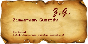 Zimmerman Gusztáv névjegykártya
